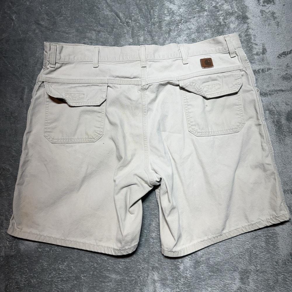 Vintage Carhartt Made in USA Khaki Canvas Work Shorts Mens 41 Custom Fit Union